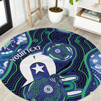 Personalised Torres Strait Islander Flag Day Round Carpet Aboriginal Sea Turtle And Dhari