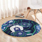 Personalised Torres Strait Islander Flag Day Round Carpet Aboriginal Sea Turtle And Dhari