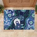 Personalised Torres Strait Islander Flag Day Rubber Doormat Aboriginal Sea Turtle And Dhari