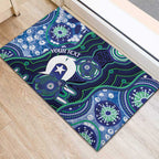 Personalised Torres Strait Islander Flag Day Rubber Doormat Aboriginal Sea Turtle And Dhari