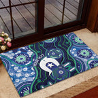 Personalised Torres Strait Islander Flag Day Rubber Doormat Aboriginal Sea Turtle And Dhari