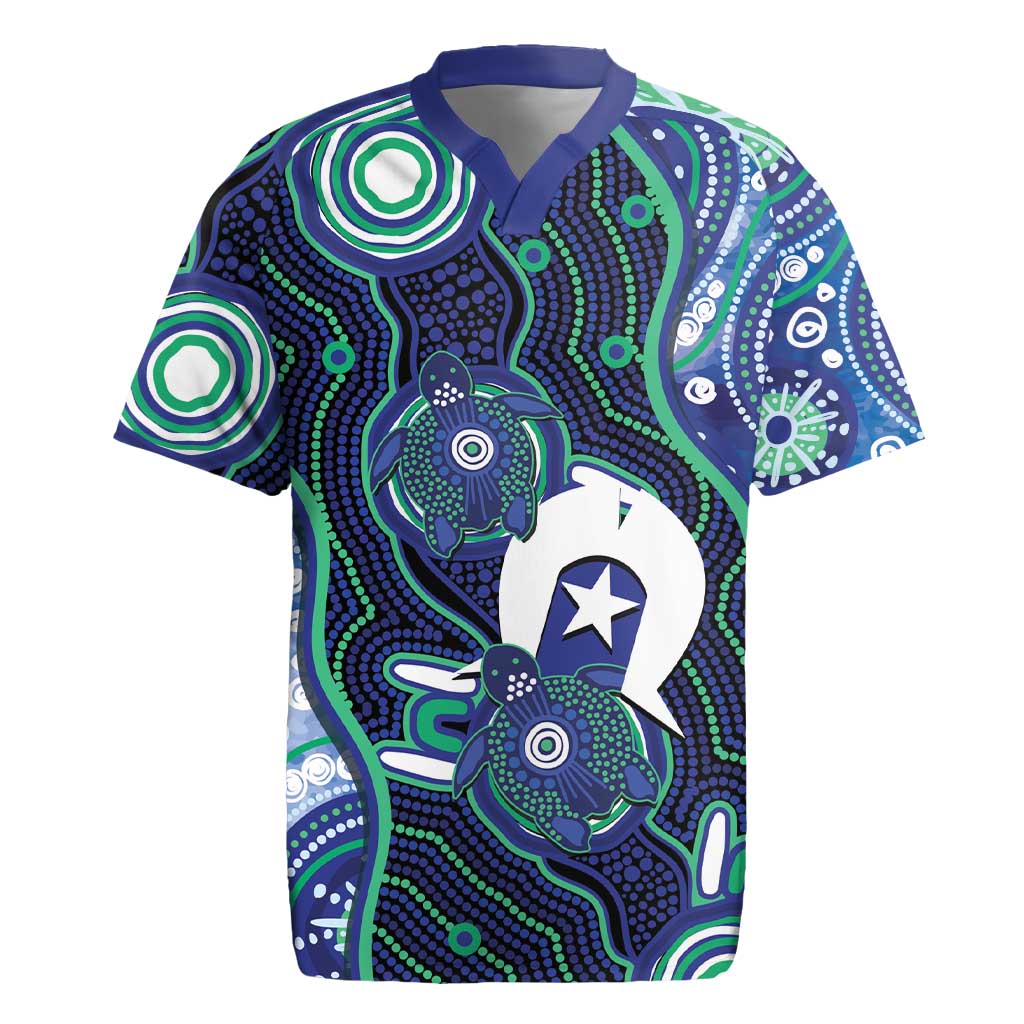 Personalised Torres Strait Islander Flag Day Rugby Jersey Aboriginal Sea Turtle And Dhari