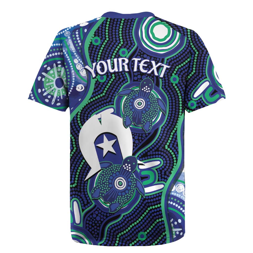 Personalised Torres Strait Islander Flag Day Rugby Jersey Aboriginal Sea Turtle And Dhari