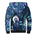 Personalised Torres Strait Islander Flag Day Sherpa Hoodie Aboriginal Sea Turtle And Dhari