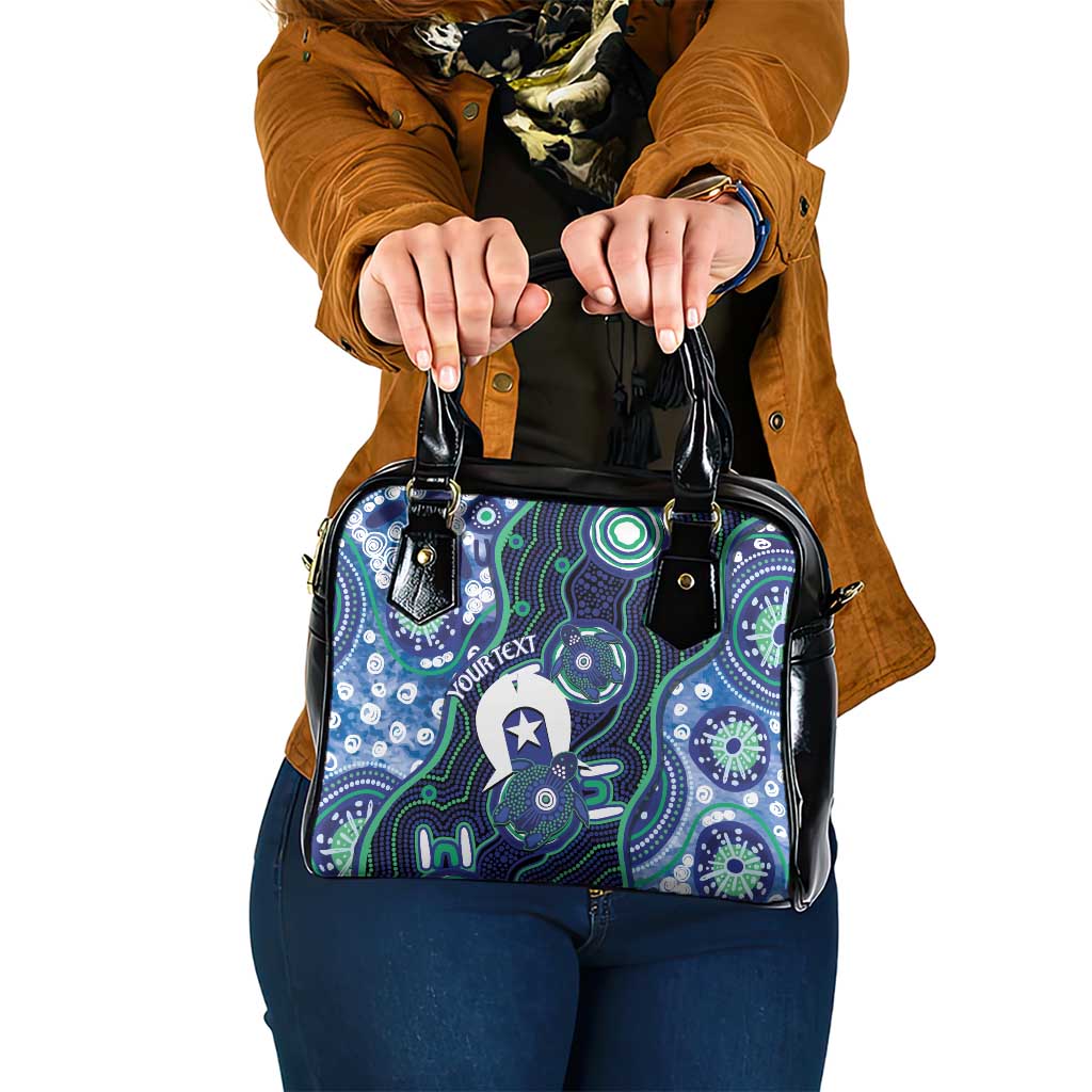 Personalised Torres Strait Islander Flag Day Shoulder Handbag Aboriginal Sea Turtle And Dhari