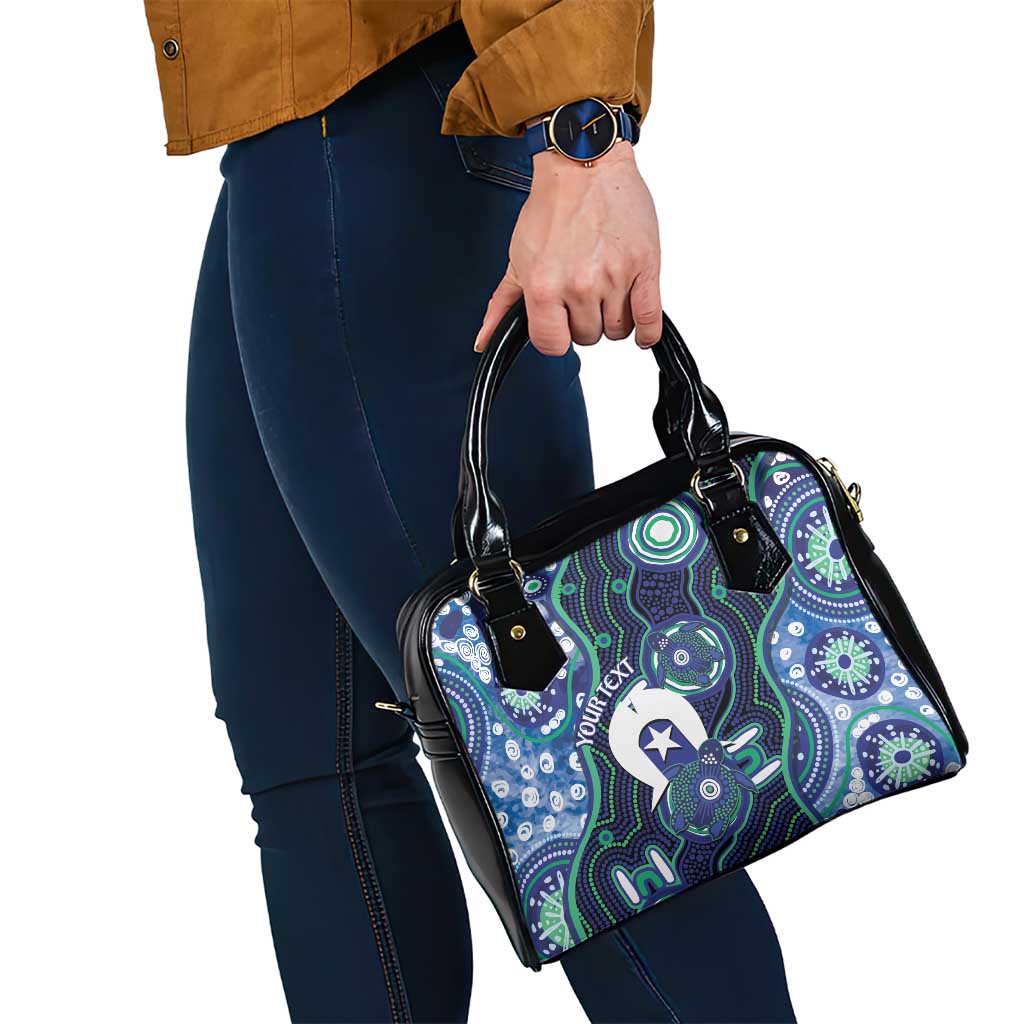 Personalised Torres Strait Islander Flag Day Shoulder Handbag Aboriginal Sea Turtle And Dhari