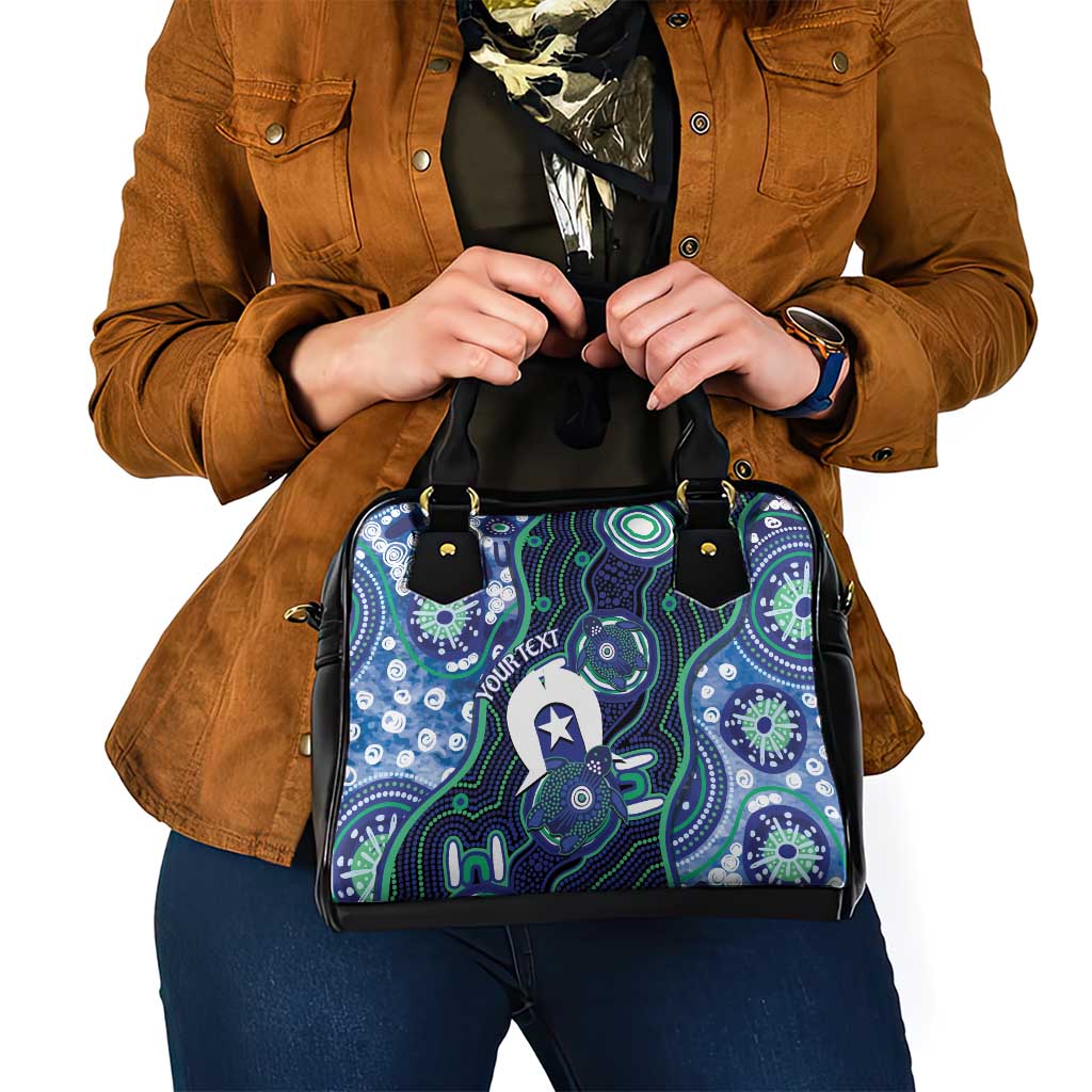 Personalised Torres Strait Islander Flag Day Shoulder Handbag Aboriginal Sea Turtle And Dhari