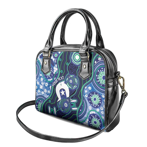 Personalised Torres Strait Islander Flag Day Shoulder Handbag Aboriginal Sea Turtle And Dhari