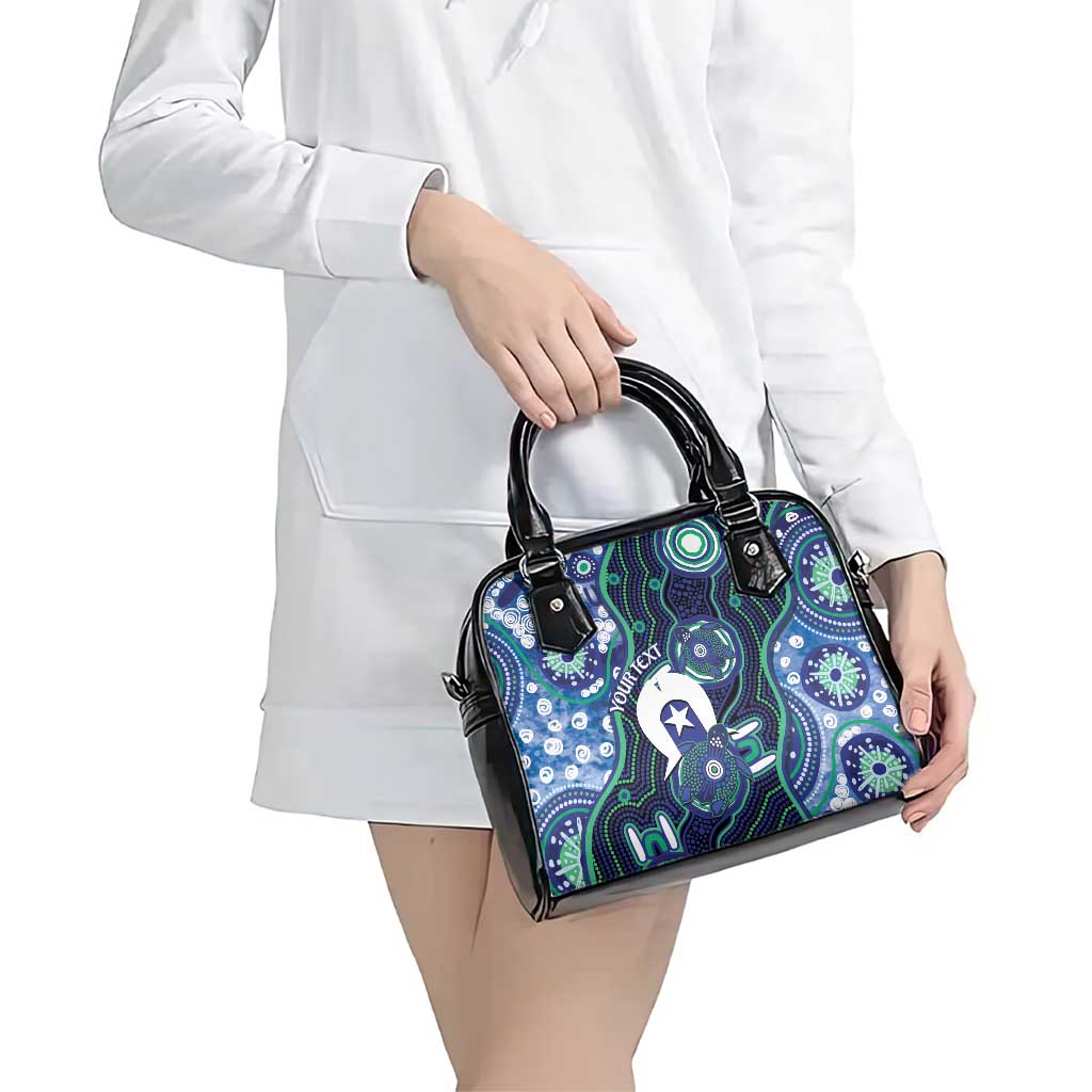 Personalised Torres Strait Islander Flag Day Shoulder Handbag Aboriginal Sea Turtle And Dhari