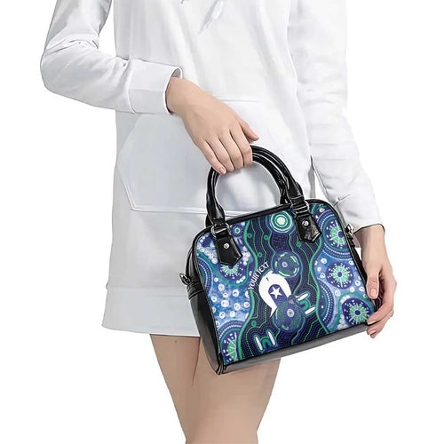 Personalised Torres Strait Islander Flag Day Shoulder Handbag Aboriginal Sea Turtle And Dhari