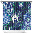 Personalised Torres Strait Islander Flag Day Shower Curtain Aboriginal Sea Turtle And Dhari