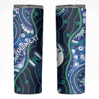 Personalised Torres Strait Islander Flag Day Skinny Tumbler Aboriginal Sea Turtle And Dhari