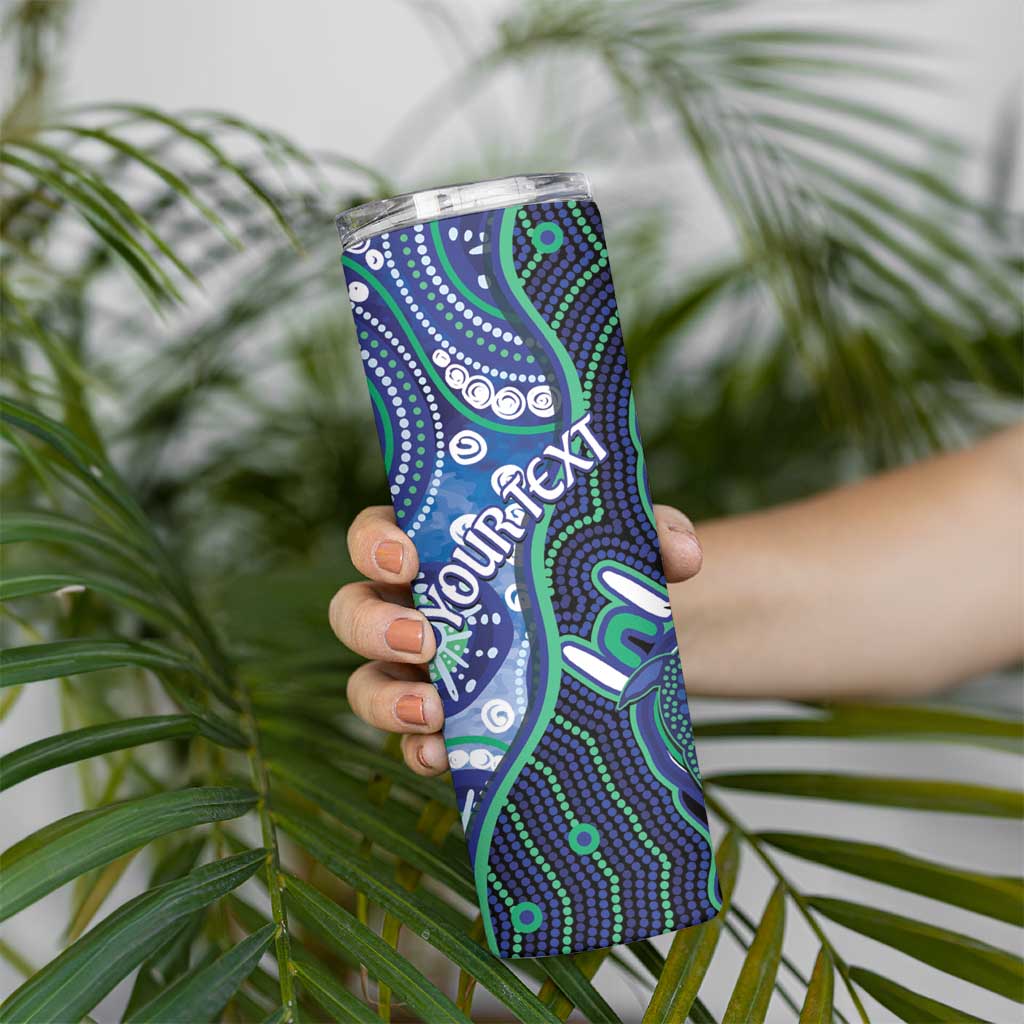 Personalised Torres Strait Islander Flag Day Skinny Tumbler Aboriginal Sea Turtle And Dhari
