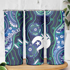 Personalised Torres Strait Islander Flag Day Skinny Tumbler Aboriginal Sea Turtle And Dhari