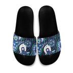 Personalised Torres Strait Islander Flag Day Slide Sandals Aboriginal Sea Turtle And Dhari