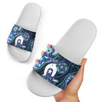 Personalised Torres Strait Islander Flag Day Slide Sandals Aboriginal Sea Turtle And Dhari