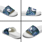 Personalised Torres Strait Islander Flag Day Slide Sandals Aboriginal Sea Turtle And Dhari