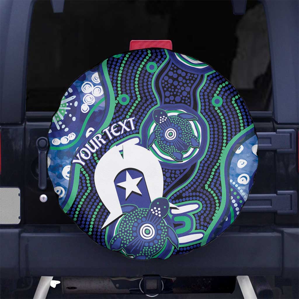 Personalised Torres Strait Islander Flag Day Spare Tire Cover Aboriginal Sea Turtle And Dhari