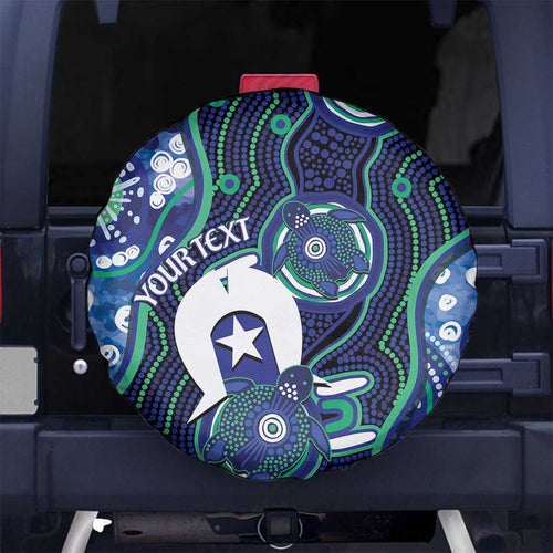 Personalised Torres Strait Islander Flag Day Spare Tire Cover Aboriginal Sea Turtle And Dhari