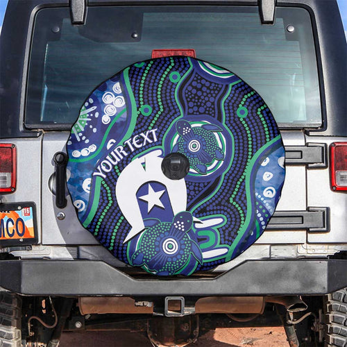 Personalised Torres Strait Islander Flag Day Spare Tire Cover Aboriginal Sea Turtle And Dhari