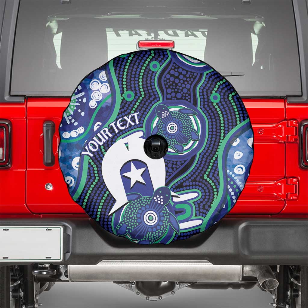 Personalised Torres Strait Islander Flag Day Spare Tire Cover Aboriginal Sea Turtle And Dhari