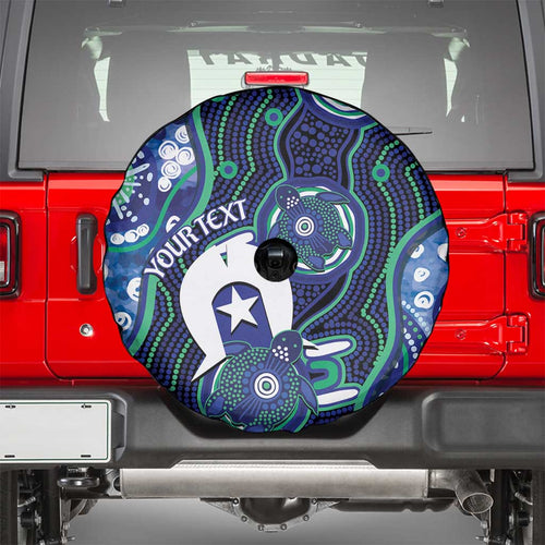 Personalised Torres Strait Islander Flag Day Spare Tire Cover Aboriginal Sea Turtle And Dhari