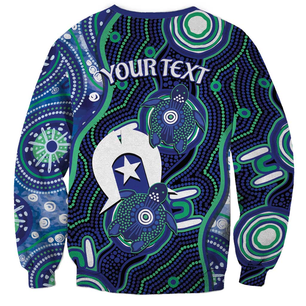 Personalised Torres Strait Islander Flag Day Sweatshirt Aboriginal Sea Turtle And Dhari