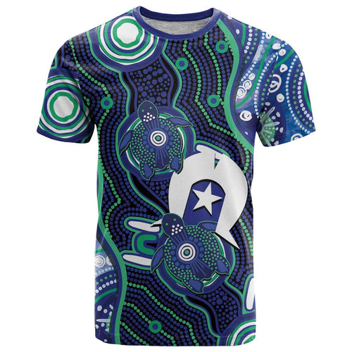 Personalised Torres Strait Islander Flag Day T Shirt Aboriginal Sea Turtle And Dhari