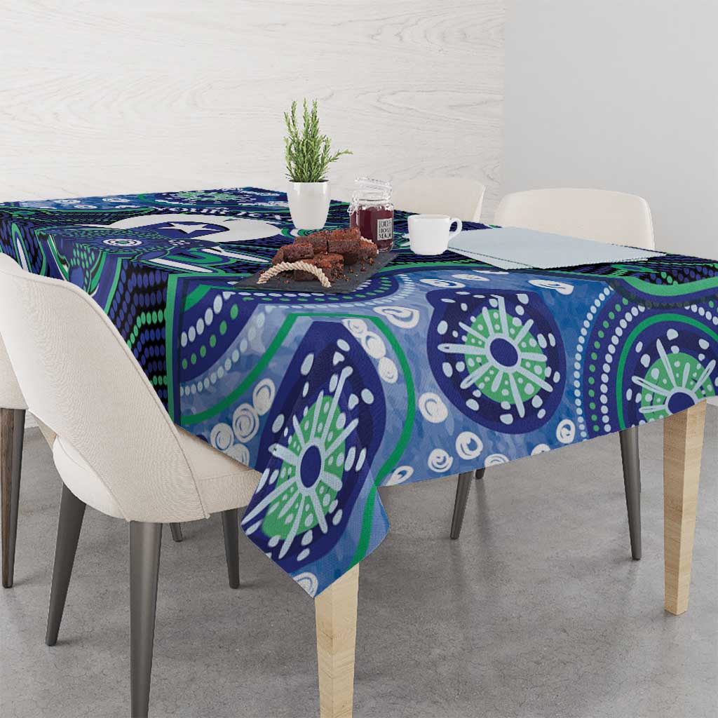 Personalised Torres Strait Islander Flag Day Tablecloth Aboriginal Sea Turtle And Dhari