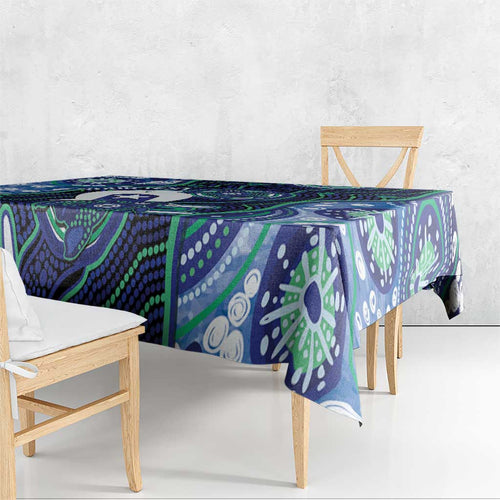 Personalised Torres Strait Islander Flag Day Tablecloth Aboriginal Sea Turtle And Dhari