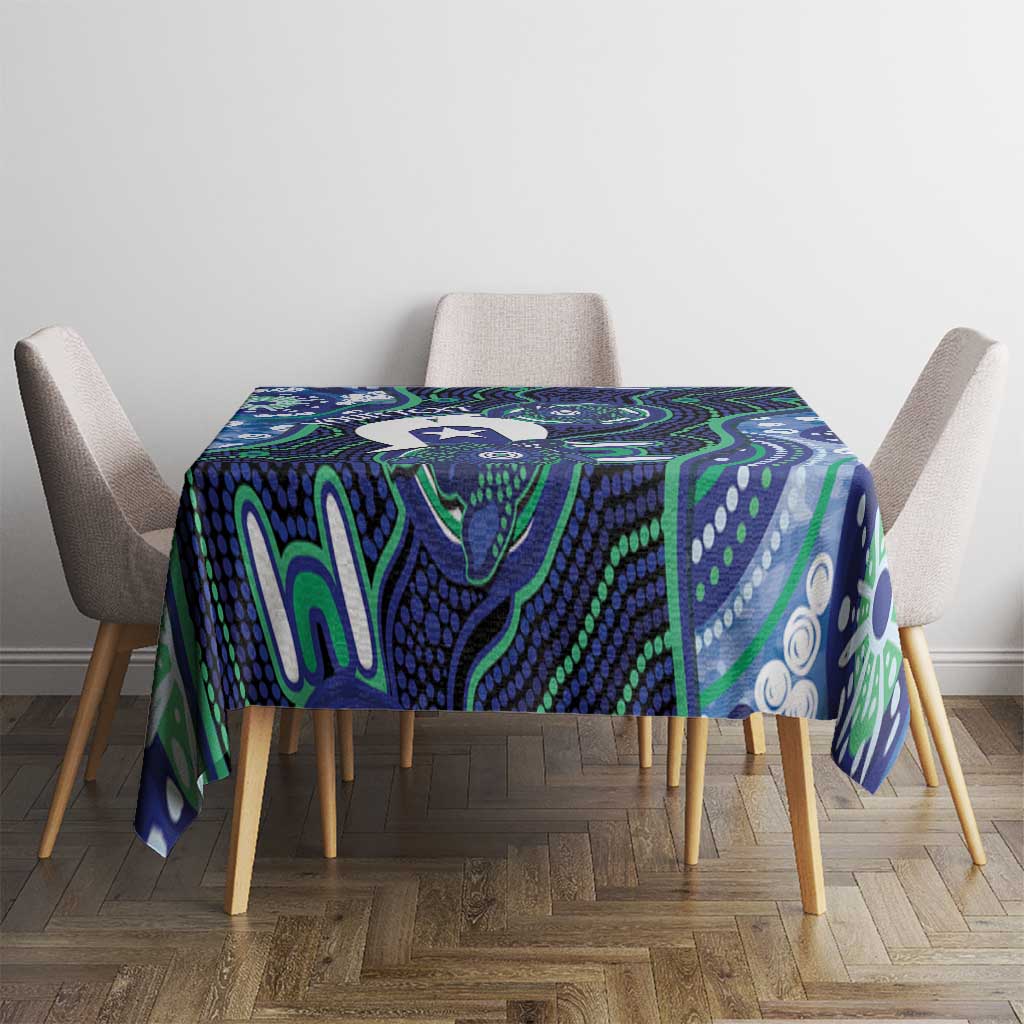 Personalised Torres Strait Islander Flag Day Tablecloth Aboriginal Sea Turtle And Dhari
