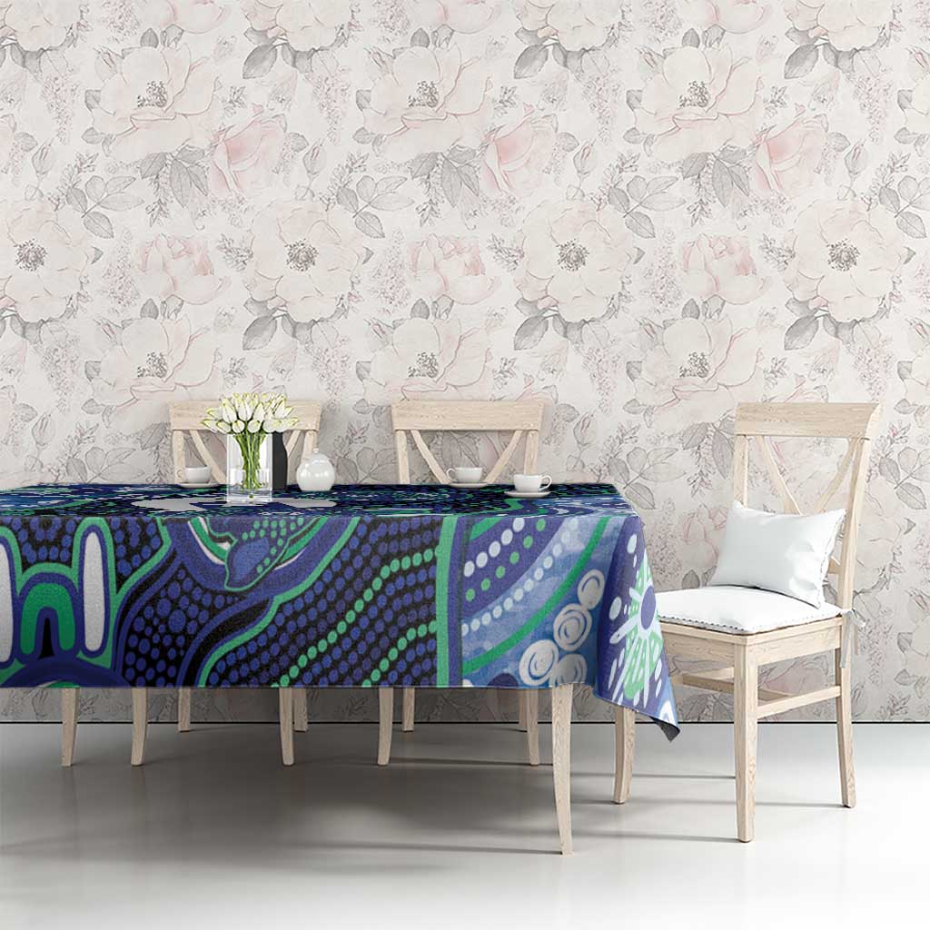 Personalised Torres Strait Islander Flag Day Tablecloth Aboriginal Sea Turtle And Dhari