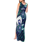 Personalised Torres Strait Islander Flag Day Tank Maxi Dress Aboriginal Sea Turtle And Dhari