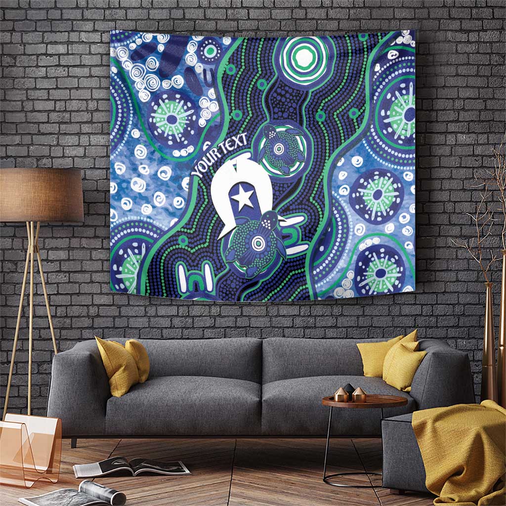 Personalised Torres Strait Islander Flag Day Tapestry Aboriginal Sea Turtle And Dhari