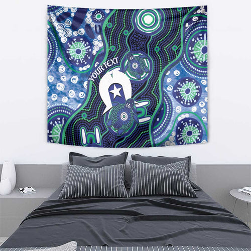 Personalised Torres Strait Islander Flag Day Tapestry Aboriginal Sea Turtle And Dhari