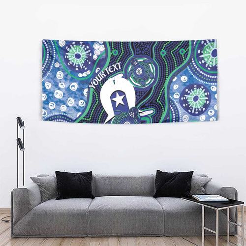 Personalised Torres Strait Islander Flag Day Tapestry Aboriginal Sea Turtle And Dhari