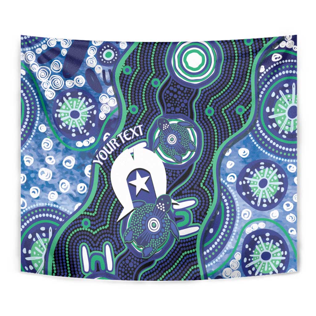 Personalised Torres Strait Islander Flag Day Tapestry Aboriginal Sea Turtle And Dhari