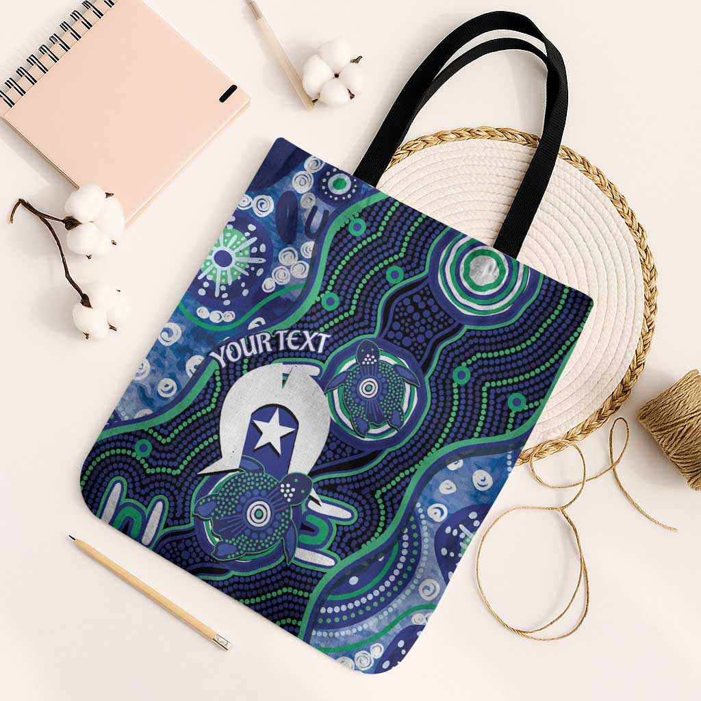 Personalised Torres Strait Islander Flag Day Tote Bag Aboriginal Sea Turtle And Dhari