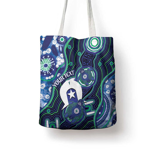 Personalised Torres Strait Islander Flag Day Tote Bag Aboriginal Sea Turtle And Dhari