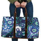 Personalised Torres Strait Islander Flag Day Travel Bag Aboriginal Sea Turtle And Dhari