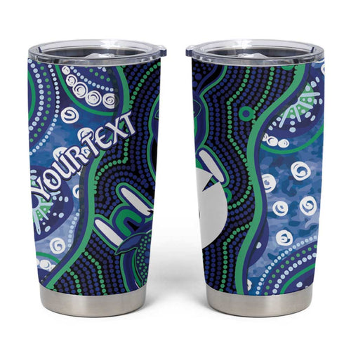 Personalised Torres Strait Islander Flag Day Tumbler Cup Aboriginal Sea Turtle And Dhari