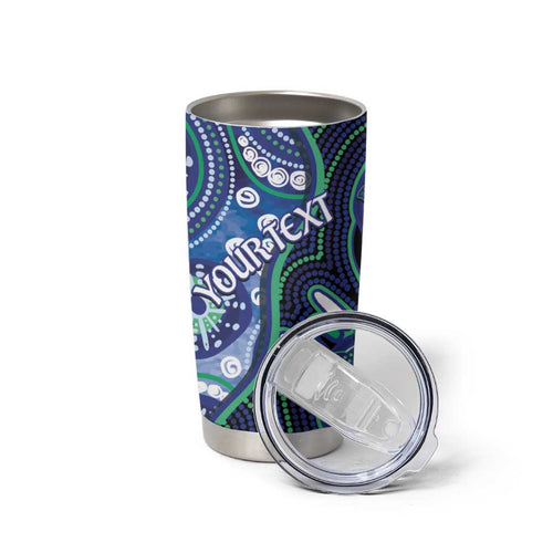 Personalised Torres Strait Islander Flag Day Tumbler Cup Aboriginal Sea Turtle And Dhari