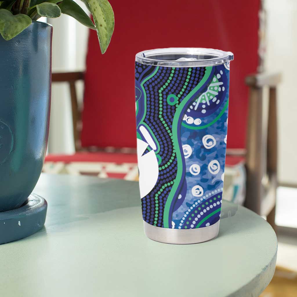 Personalised Torres Strait Islander Flag Day Tumbler Cup Aboriginal Sea Turtle And Dhari