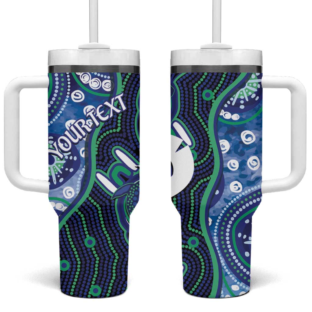 Personalised Torres Strait Islander Flag Day Tumbler With Handle Aboriginal Sea Turtle And Dhari
