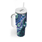 Personalised Torres Strait Islander Flag Day Tumbler With Handle Aboriginal Sea Turtle And Dhari