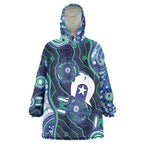Personalised Torres Strait Islander Flag Day Wearable Blanket Hoodie Aboriginal Sea Turtle And Dhari