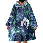 Personalised Torres Strait Islander Flag Day Wearable Blanket Hoodie Aboriginal Sea Turtle And Dhari