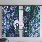 Personalised Torres Strait Islander Flag Day Window Curtain Aboriginal Sea Turtle And Dhari