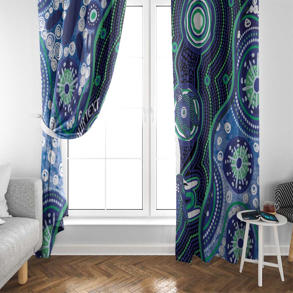 Personalised Torres Strait Islander Flag Day Window Curtain Aboriginal Sea Turtle And Dhari