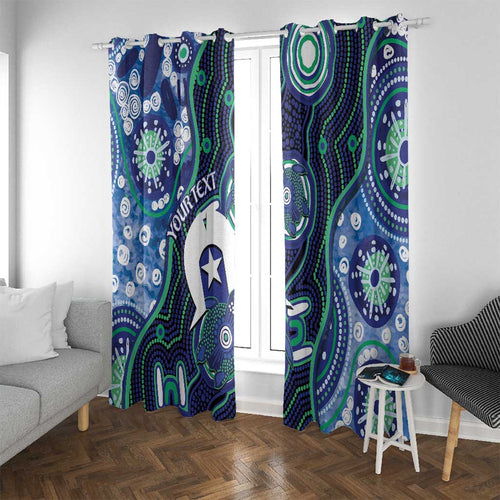 Personalised Torres Strait Islander Flag Day Window Curtain Aboriginal Sea Turtle And Dhari